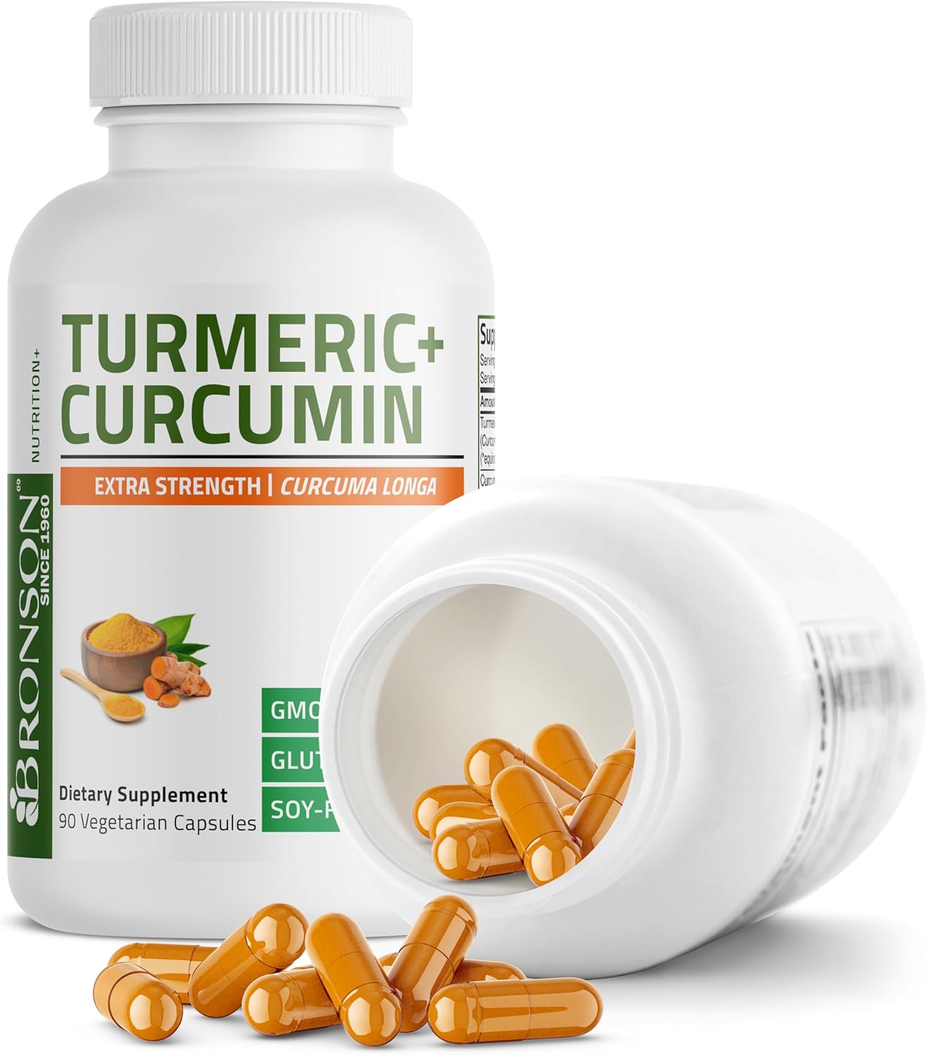 Bronson Turmeric Curcumin 1500 MG Antioxidant Support with BioPerine - 90 Vegetarian Capsules for Joint & Digestion