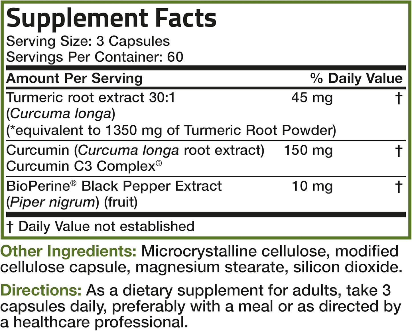 Bronson Turmeric Curcumin 1500 MG Antioxidant Support with BioPerine - 90 Vegetarian Capsules for Joint & Digestion