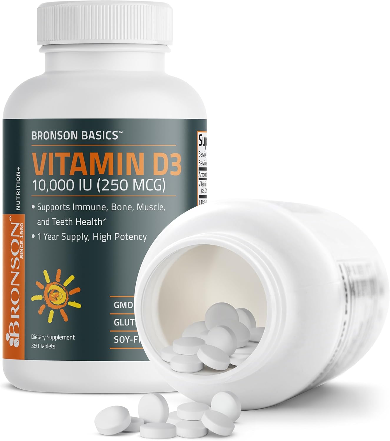 Bronson Vitamin D3 10,000iu (250mcg) 1 Year Supply Tablets for Muscle and Immune Health