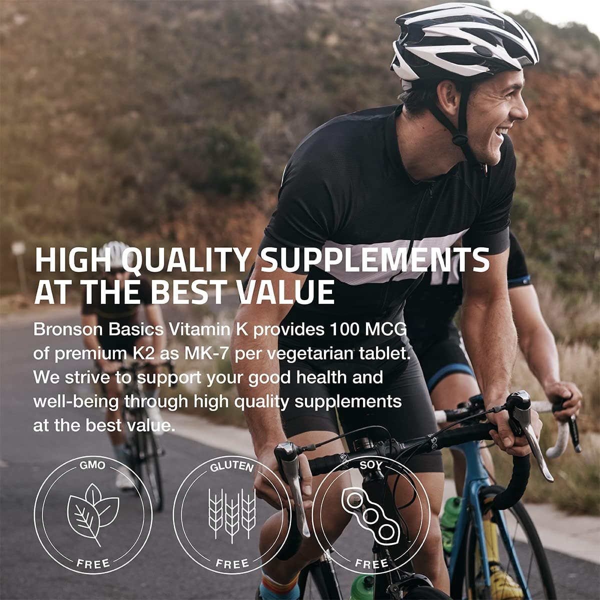 Bronson Vitamin K2 MK-7 100 MCG Tablets for Bone Support, Non-GMO Formula - 120 Count