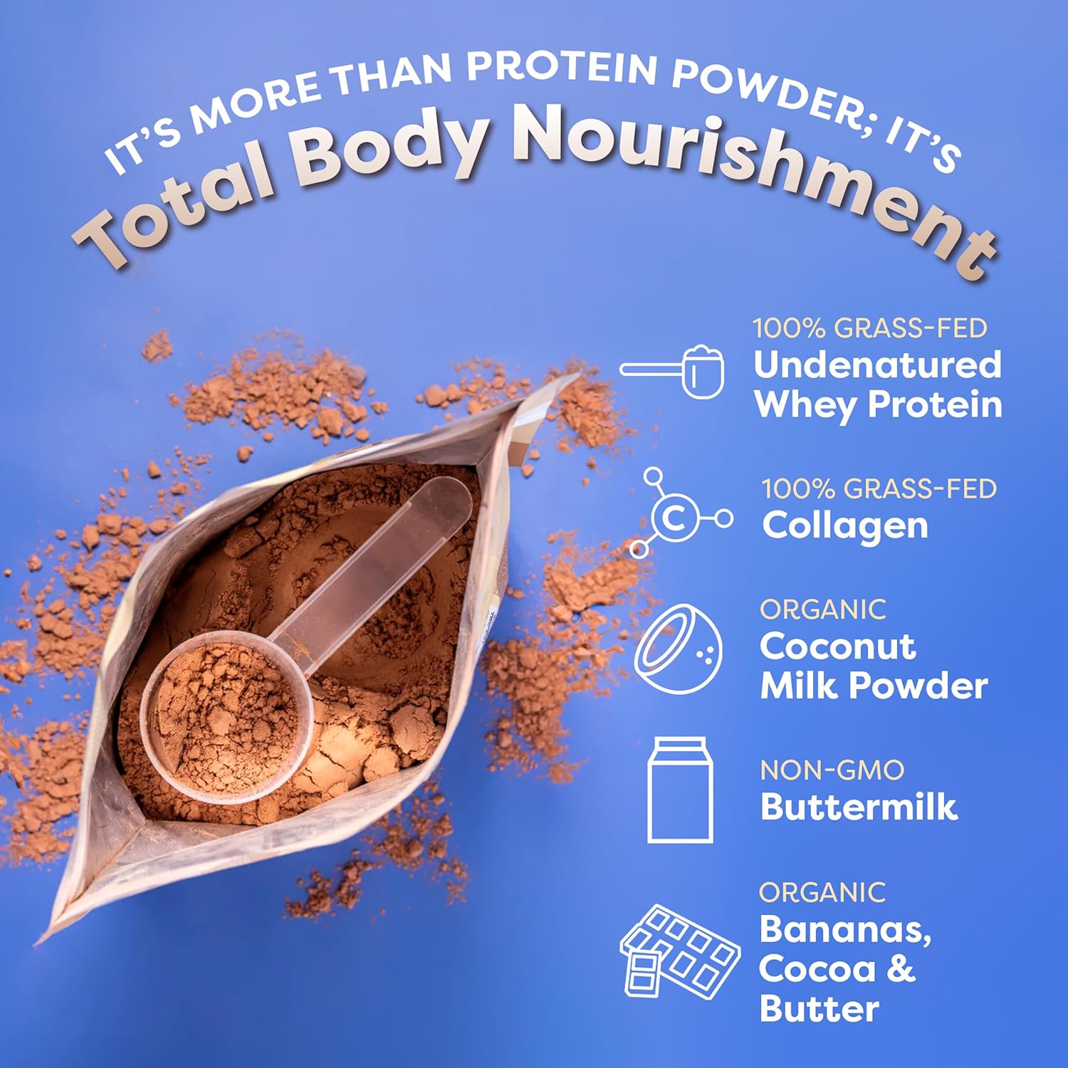 Brownie Batter FlavCity All-in-One Protein Powder Smoothie - Grass-Fed Whey Protein with 25g Protein & 10g Collagen - Gluten-Free Workout Drink - 20 Servings