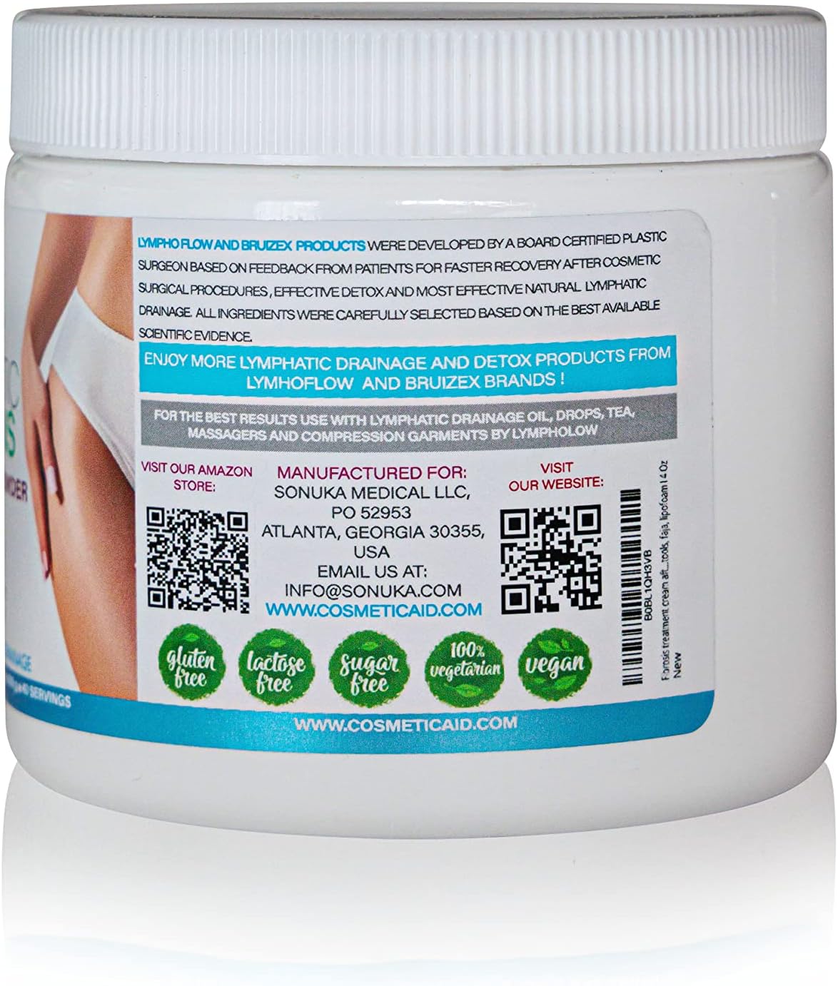 Bruizex Lymphatic Greens: Vegan Superfood Powder for Post-Surgery Recovery & Detox, 8 OZ