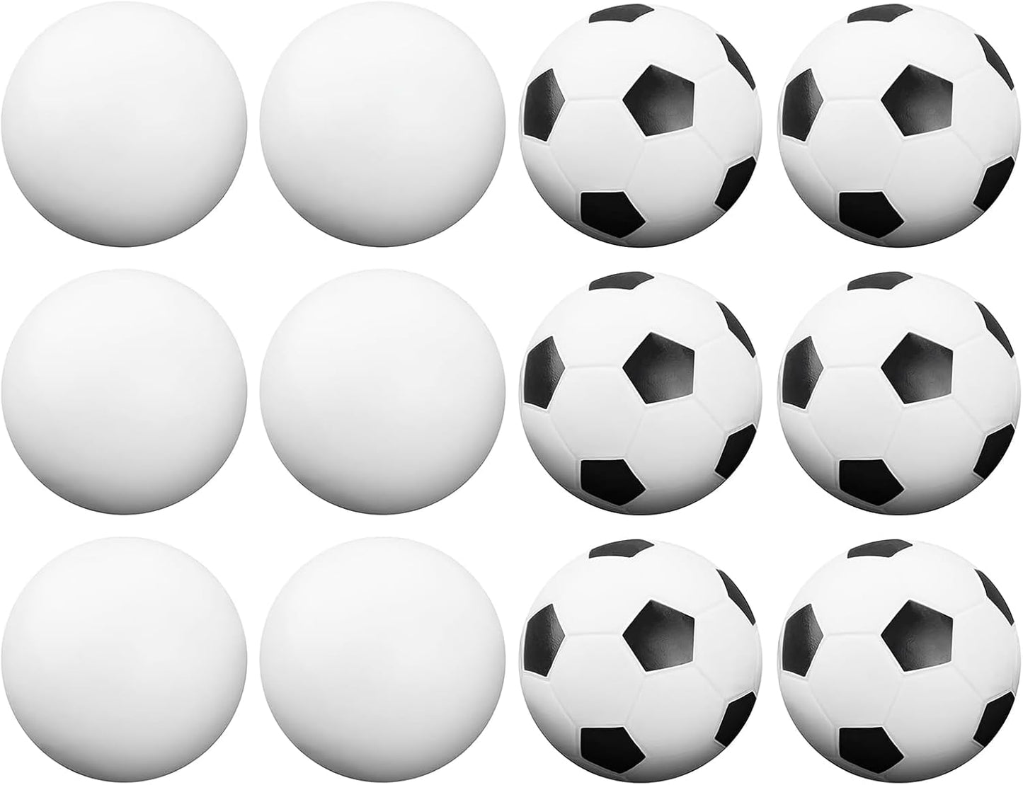 Brybelly Foosball Balls Set - Red Textured, Black & White Soccer, Glow Balls - Standard & Tabletop Game Balls