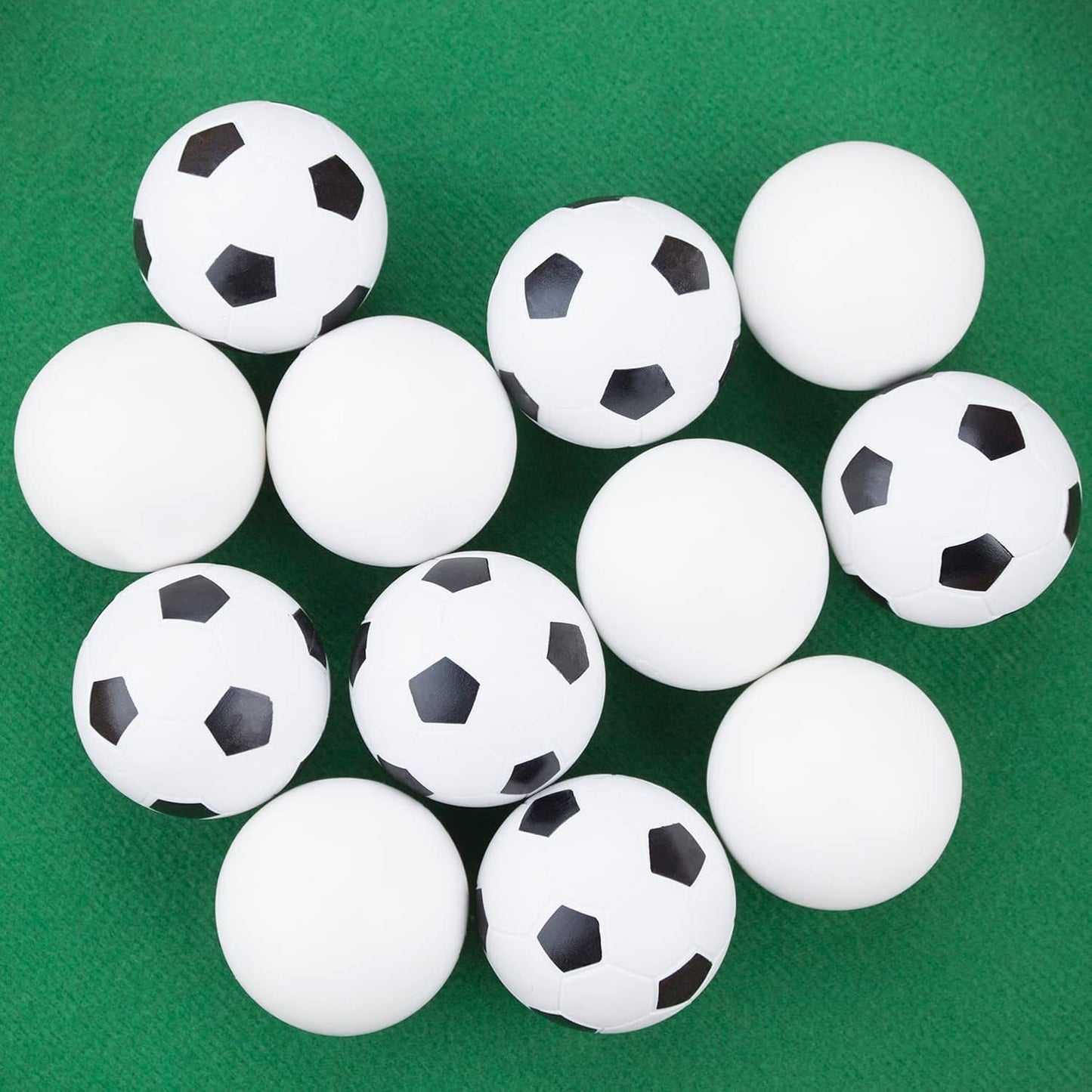 Brybelly Foosball Balls Set - Red Textured, Black & White Soccer, Glow Balls - Standard & Tabletop Game Balls
