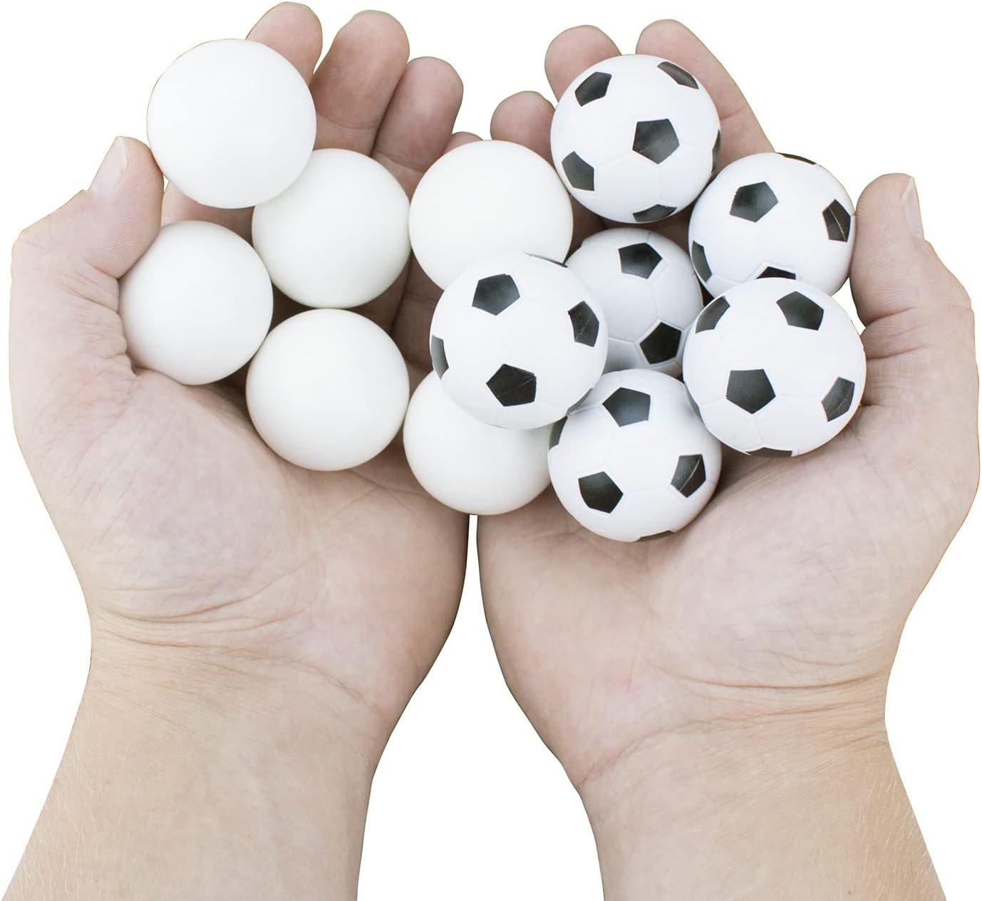 Brybelly Foosball Balls Set - Red Textured, Black & White Soccer, Glow Balls - Standard & Tabletop Game Balls