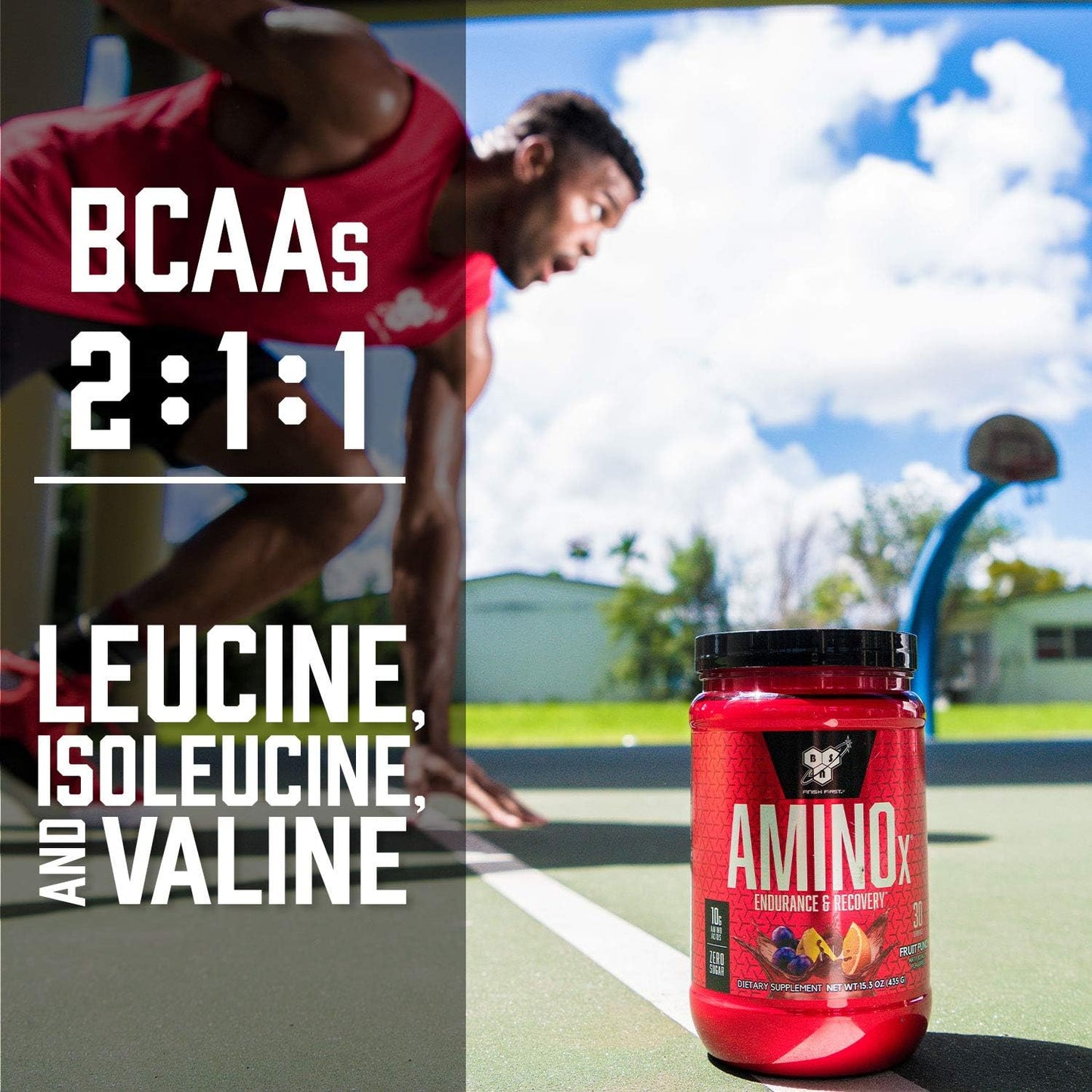 BSN Amino X Blue Raz Powder: Muscle Recovery & Endurance, BCAAs, Intra Workout, Keto Friendly - 30 Servings