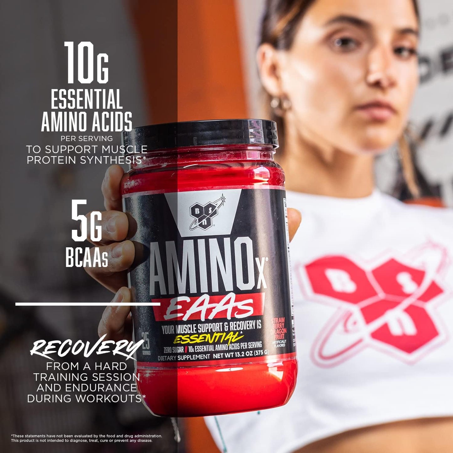 BSN Amino X Jungle Juice Flavor, 10g EAAs, 5g BCAAs, Zero Sugar, Caffeine-Free, 13.2oz - Muscle Recovery & Endurance, 25 Servings
