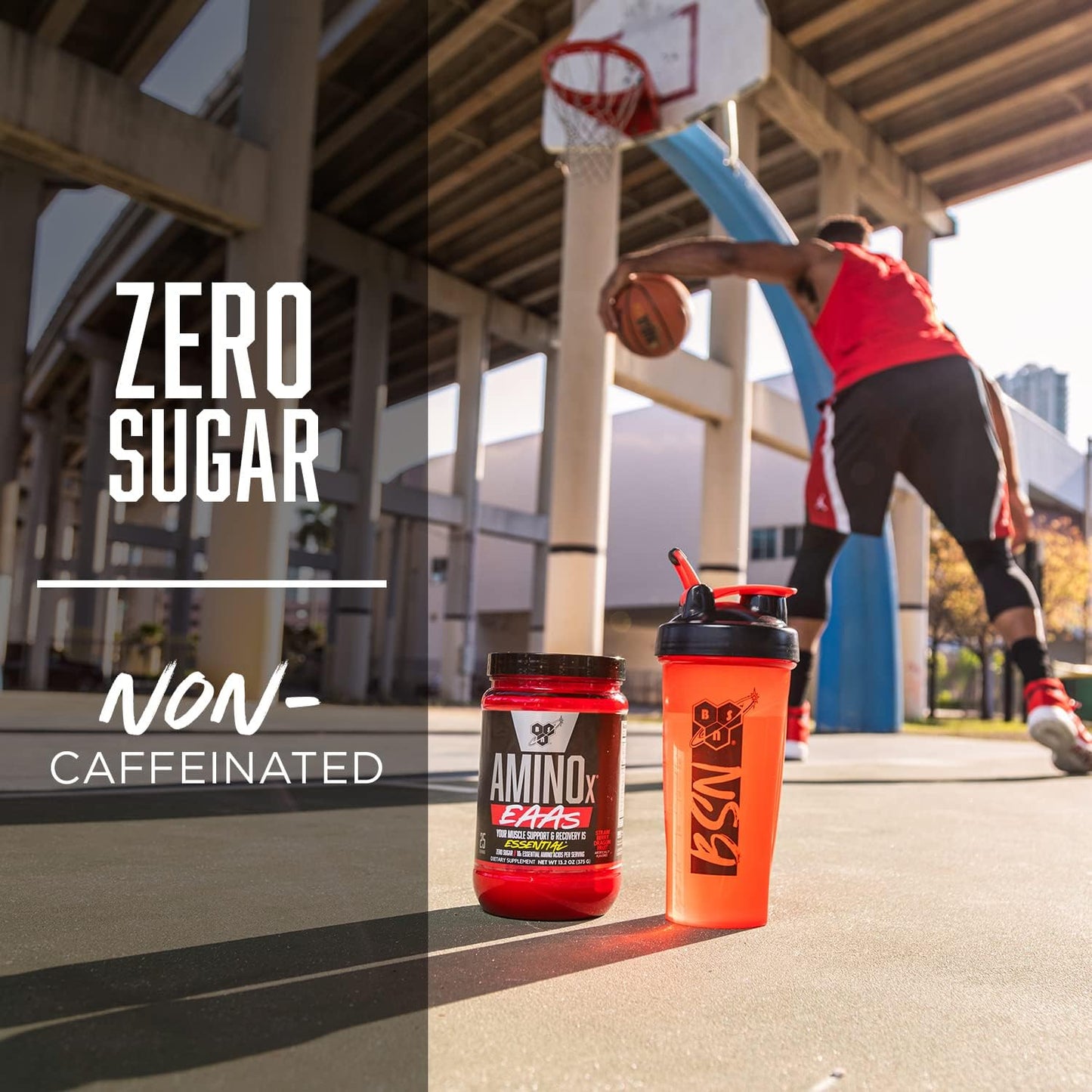 BSN Amino X Jungle Juice Flavor, 10g EAAs, 5g BCAAs, Zero Sugar, Caffeine-Free, 13.2oz - Muscle Recovery & Endurance, 25 Servings