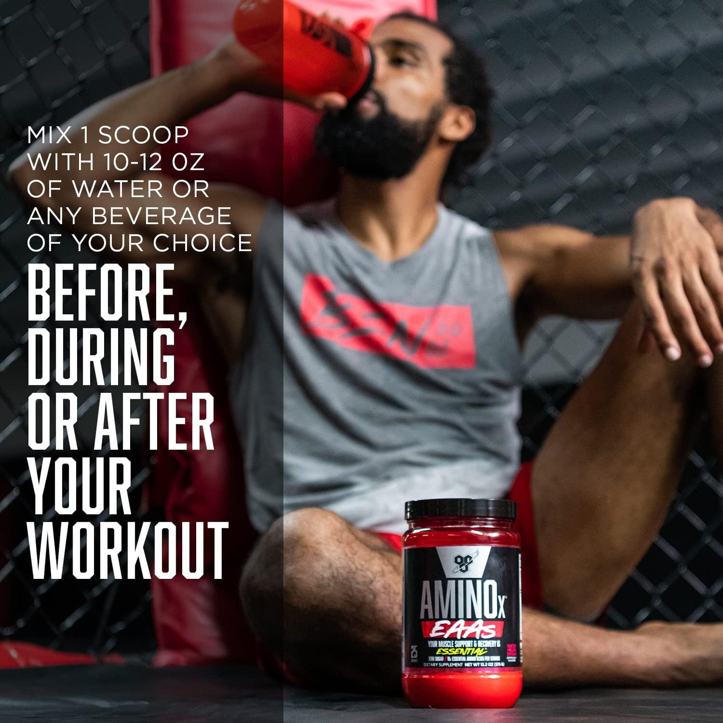 BSN Amino X Jungle Juice Flavor, 10g EAAs, 5g BCAAs, Zero Sugar, Caffeine-Free, 13.2oz - Muscle Recovery & Endurance, 25 Servings