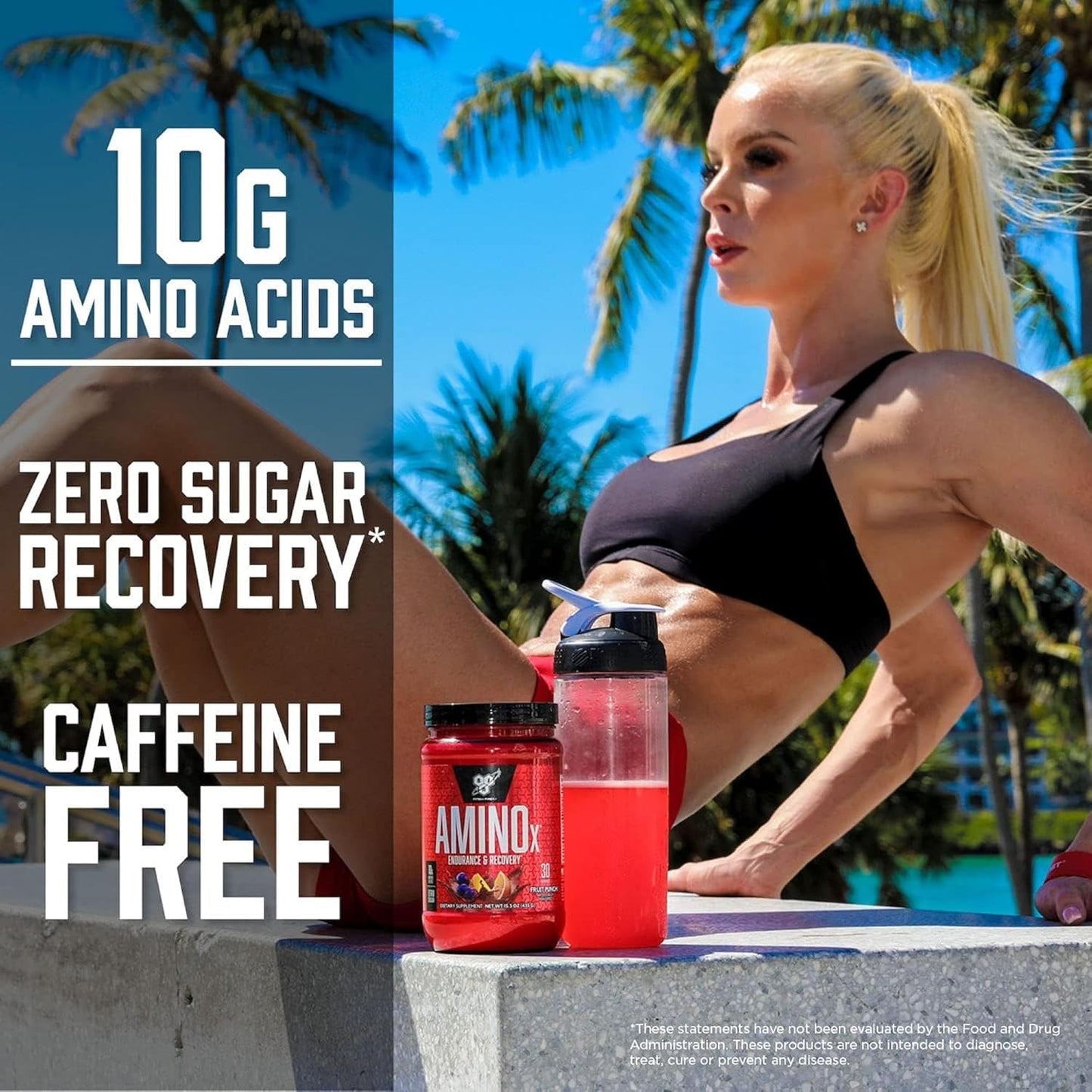 BSN Amino X Powder - Muscle Recovery & Endurance with BCAAs, 10g Amino Acids, Keto-Friendly, Caffeine-Free - Fruit Punch, 30 Servings
