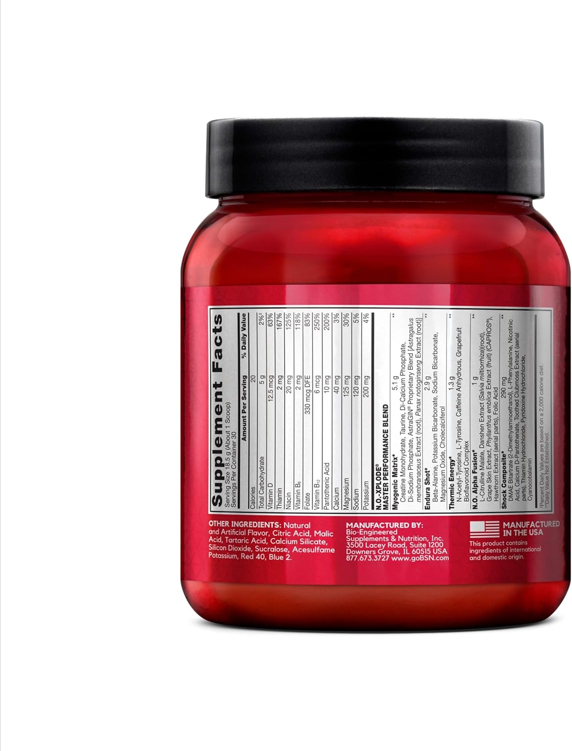 BSN N.O.-XPLODE Pre Workout Powder Grape Flavor - Energy Supplement with Creatine & Beta-Alanine, 30 Servings for Men and Women