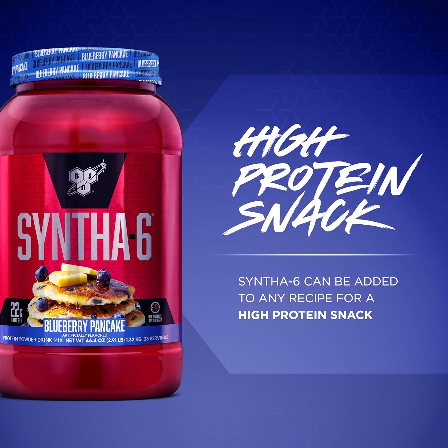 BSN SYNTHA-6 Blueberry Pancake Whey Protein Powder - 28 Servings