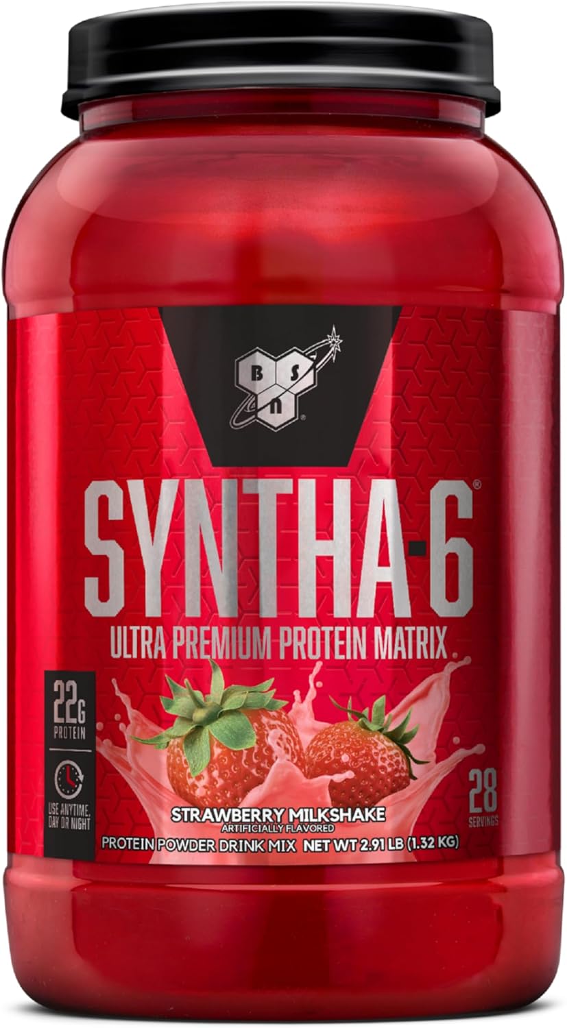 BSN SYNTHA-6 Strawberry Whey Protein Powder with Micellar Casein - 28 Servings