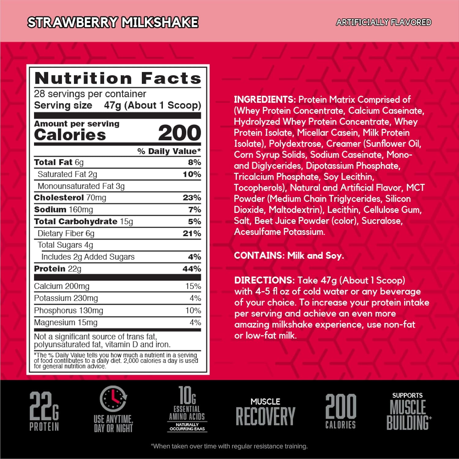 BSN SYNTHA-6 Strawberry Whey Protein Powder with Micellar Casein - 28 Servings