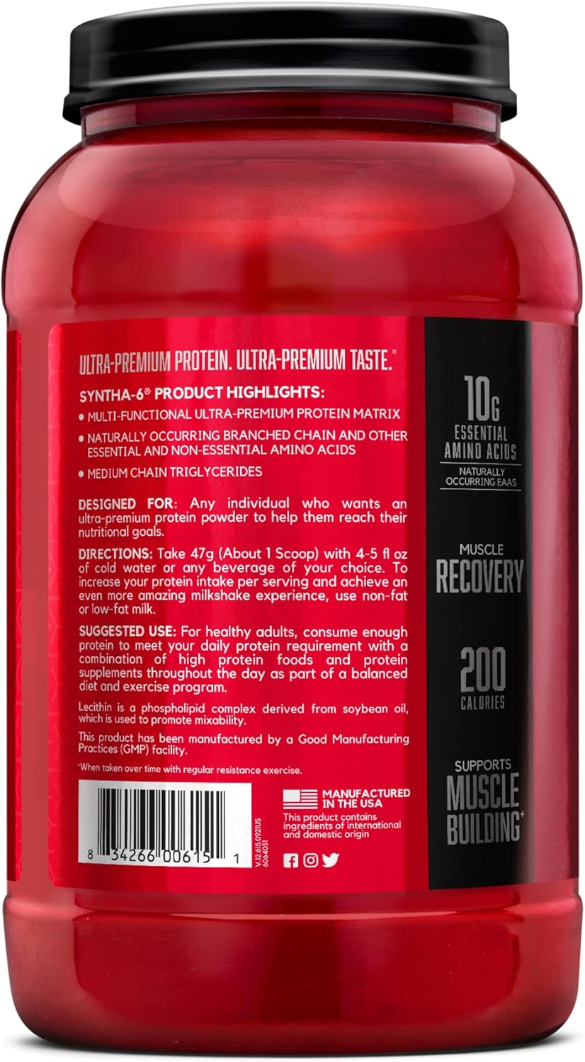 BSN SYNTHA-6 Strawberry Whey Protein Powder with Micellar Casein - 28 Servings
