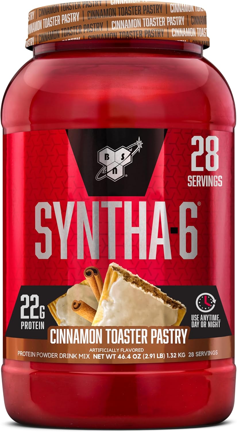 BSN SYNTHA-6 Whey Protein Powder: Cinnamon Toaster Pastry Flavor, 28 Servings