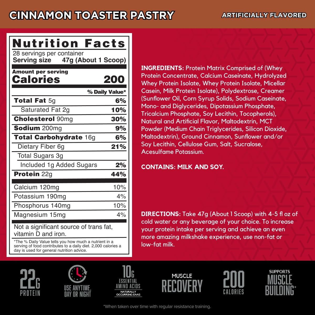 BSN SYNTHA-6 Whey Protein Powder: Cinnamon Toaster Pastry Flavor, 28 Servings