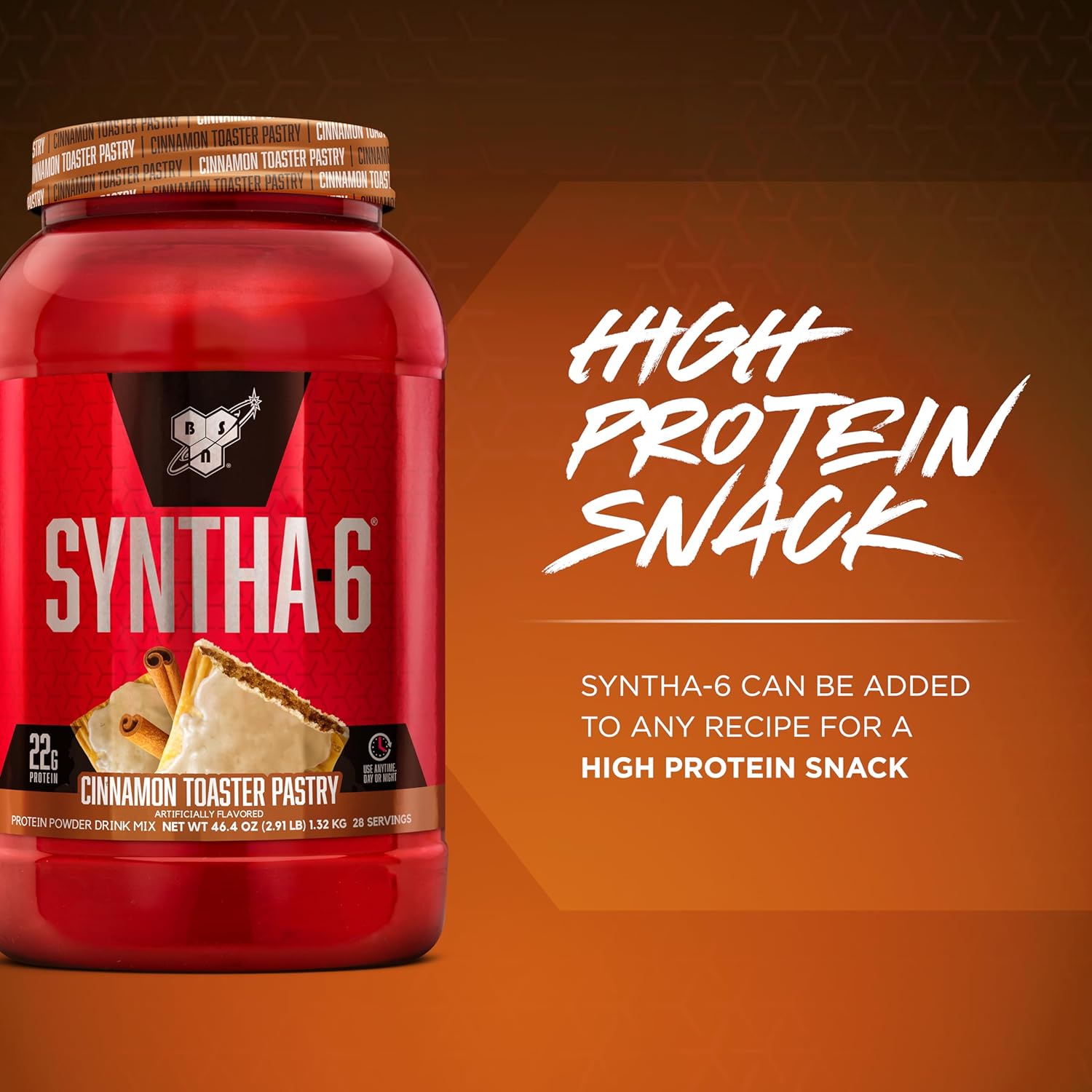 BSN SYNTHA-6 Whey Protein Powder: Cinnamon Toaster Pastry Flavor, 28 Servings