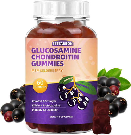 BSSTABBON Glucosamine Chondroitin Gummies - 60 Gummies for Men and Women - Joint Support Supplement