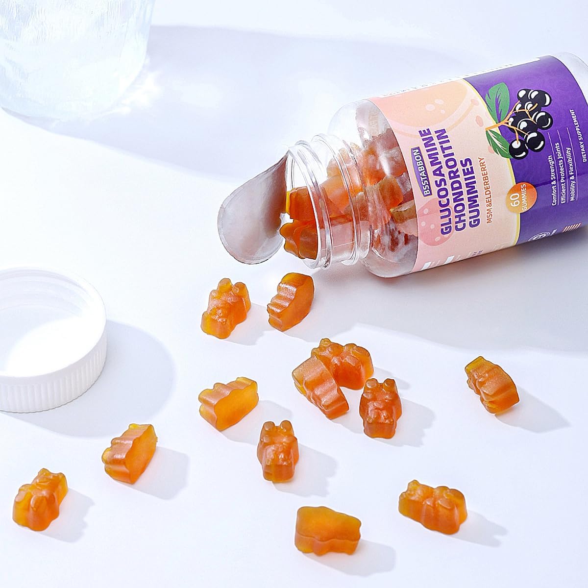 BSSTABBON Glucosamine Chondroitin Gummies - 60 Gummies for Men and Women - Joint Support Supplement