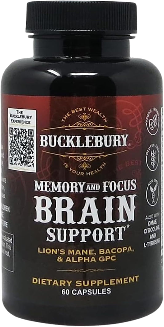 BUCKLEBURY Nootropic Supplement for Cognitive Clarity, Focus, and Memory Support - 60 Vegan Capsules for Men and Women