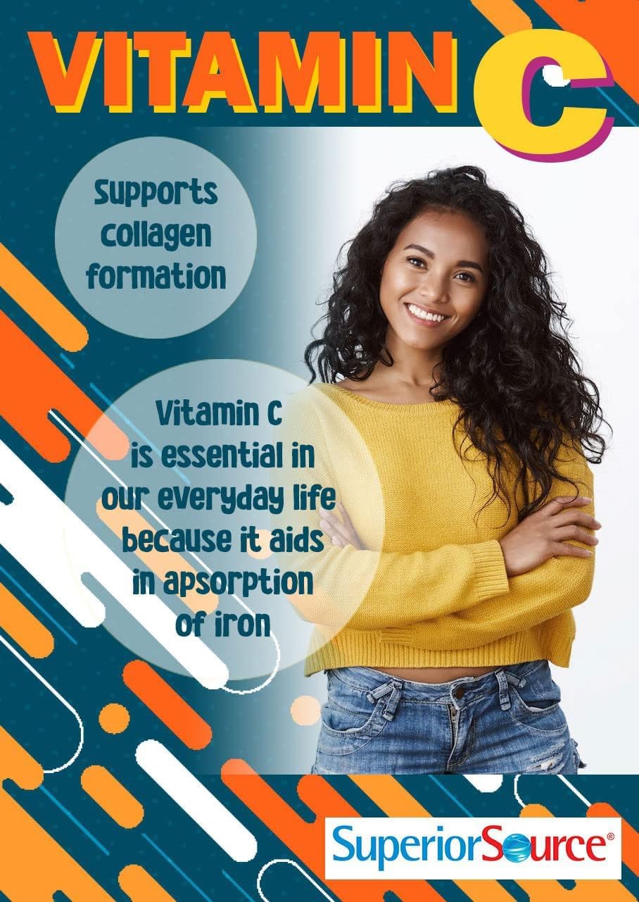 Buffered Vitamin C Sour Cherry Melts - 500 mg MicroLingual Tablets for Immune System Boost - Energy Vitamins - 90 Count