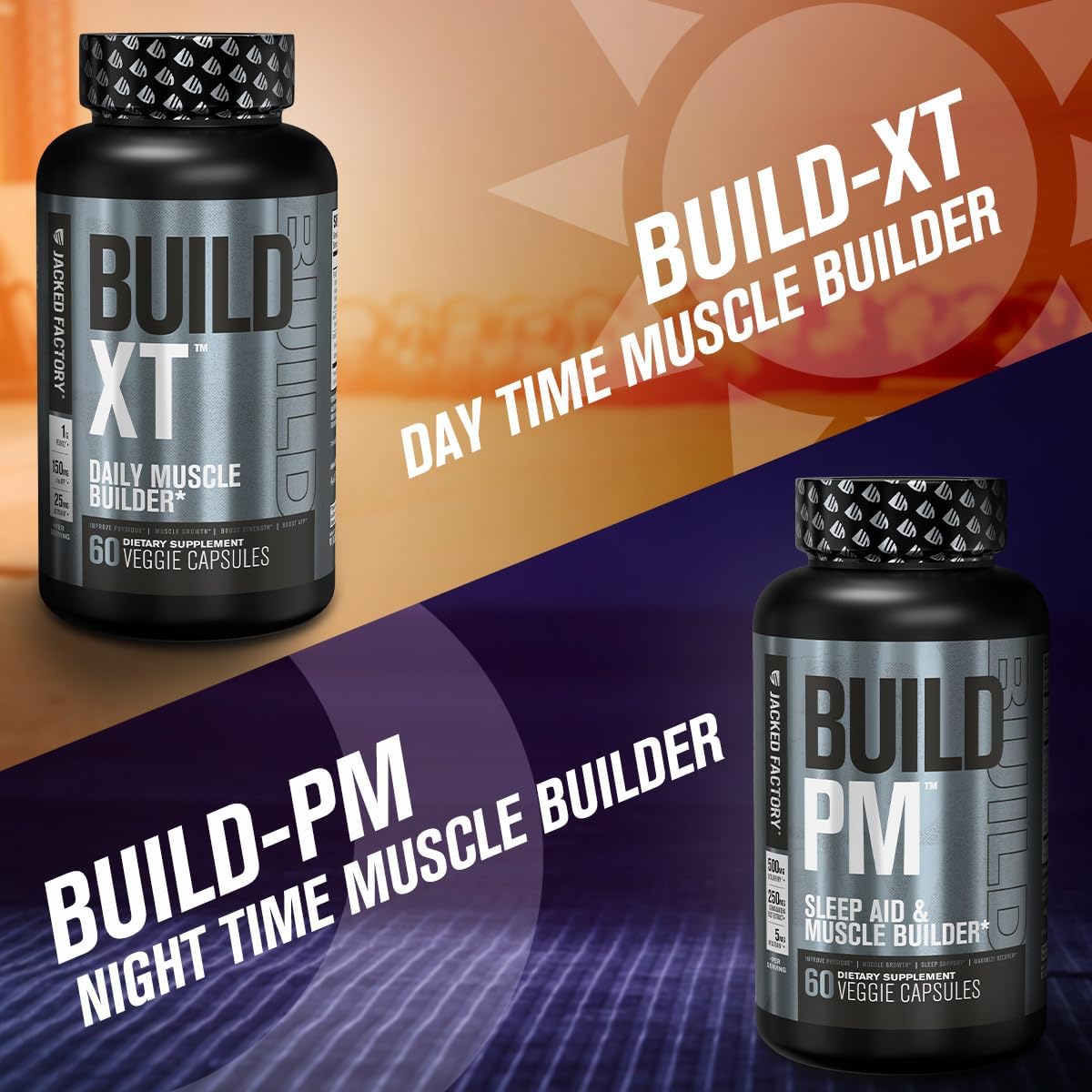 Build-XT Muscle Builder Supplement for Strength & Growth - Performance Enhancer with Trademarked Ingredients - 60 Veggie Pills