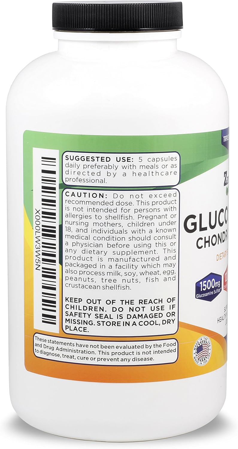 Bulk 2 Bottle Joint & Cartilage Supplement - 900 Capsules, 180 Day Supply with Glucosamine Sulfate, Chondroitin, MSM - 1500mg, 1200mg, 2000mg per Serving