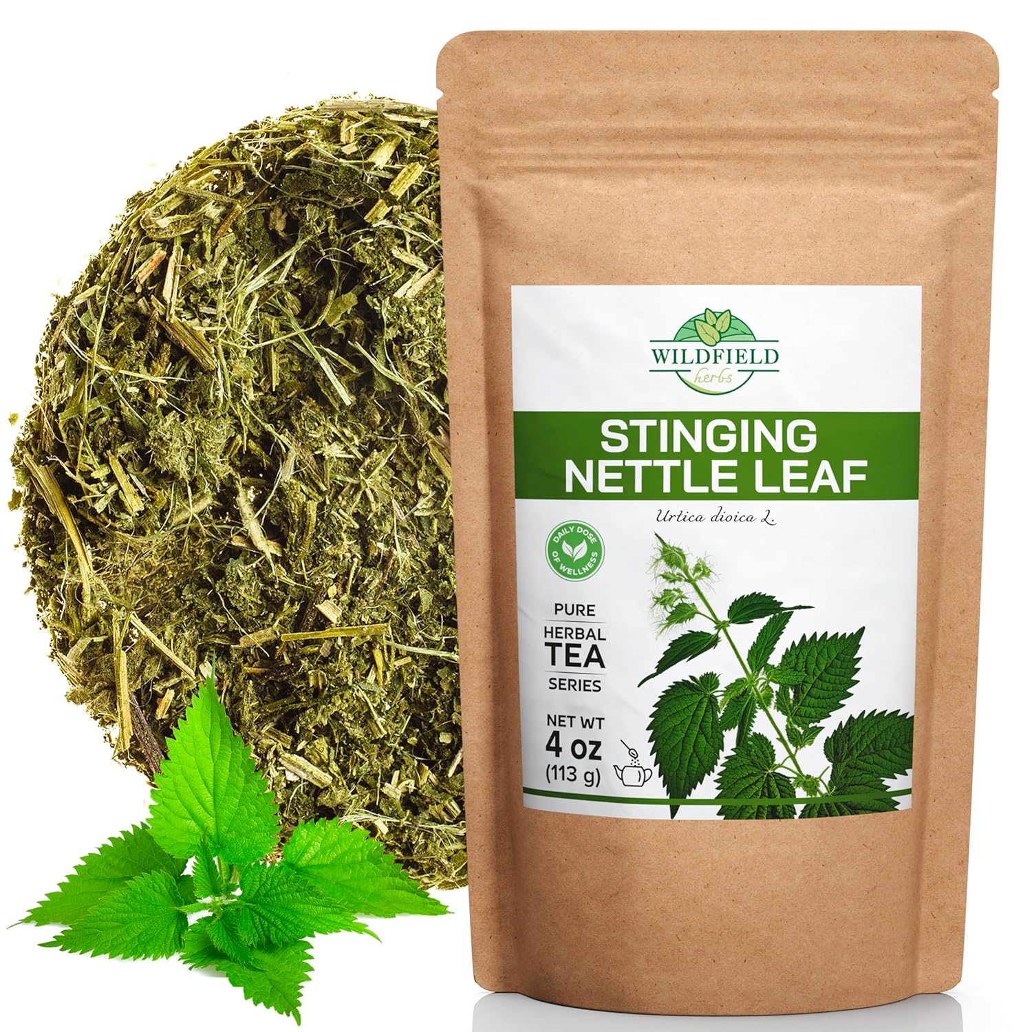Bulk 4 oz Dried Nettle Leaf Tea - Wildfield Herbs Urtica Dioica Herbal Ortiga Planta Tea - 113g Stinging Nettle Leaves Herb Tea