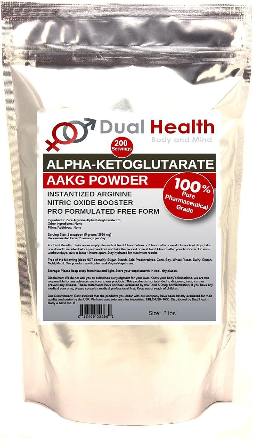 Bulk AAKG Powder for Body & Mind Health - 2 lb L-Arginine Alpha-Ketoglutarate Supplement
