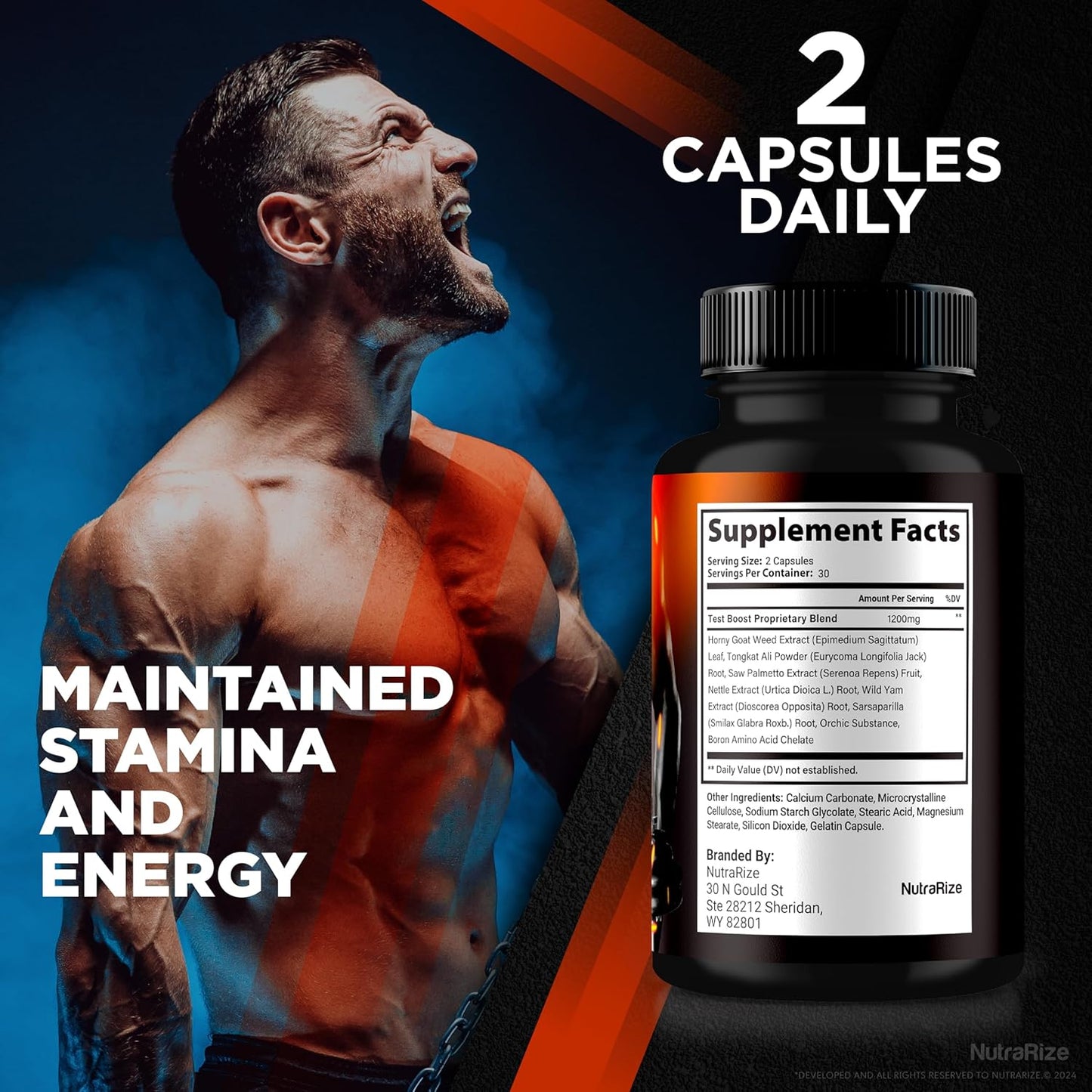 Bulk Extreme Muscle Building Formula for Men - Natural Male Pills for Lean Muscle Mass & Physical Performance - NutraRize (60 Capsules)