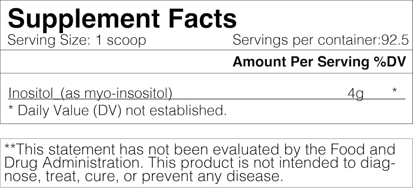 Bulk Inositol Powder with Myo-Inositol - 13.2 oz (370g) - Essential Supplement