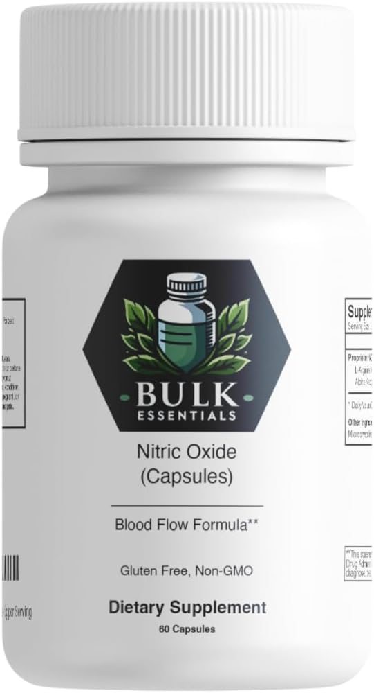 Bulk Nitric Oxide Capsules - 60 Capsules, 30 Servings - Essential Supplement