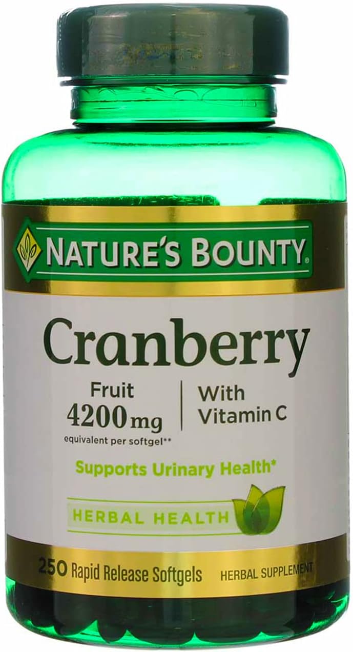 Bulk Pack of 750 Nature's Bounty Cranberry with Vitamin C Softgels, 4200 mg Each