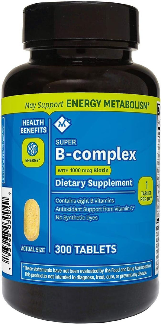 Bulk Pack of Member's Mark Super B-Complex with Biotin, Vitamin B, and Vitamin C - 900 Tablets