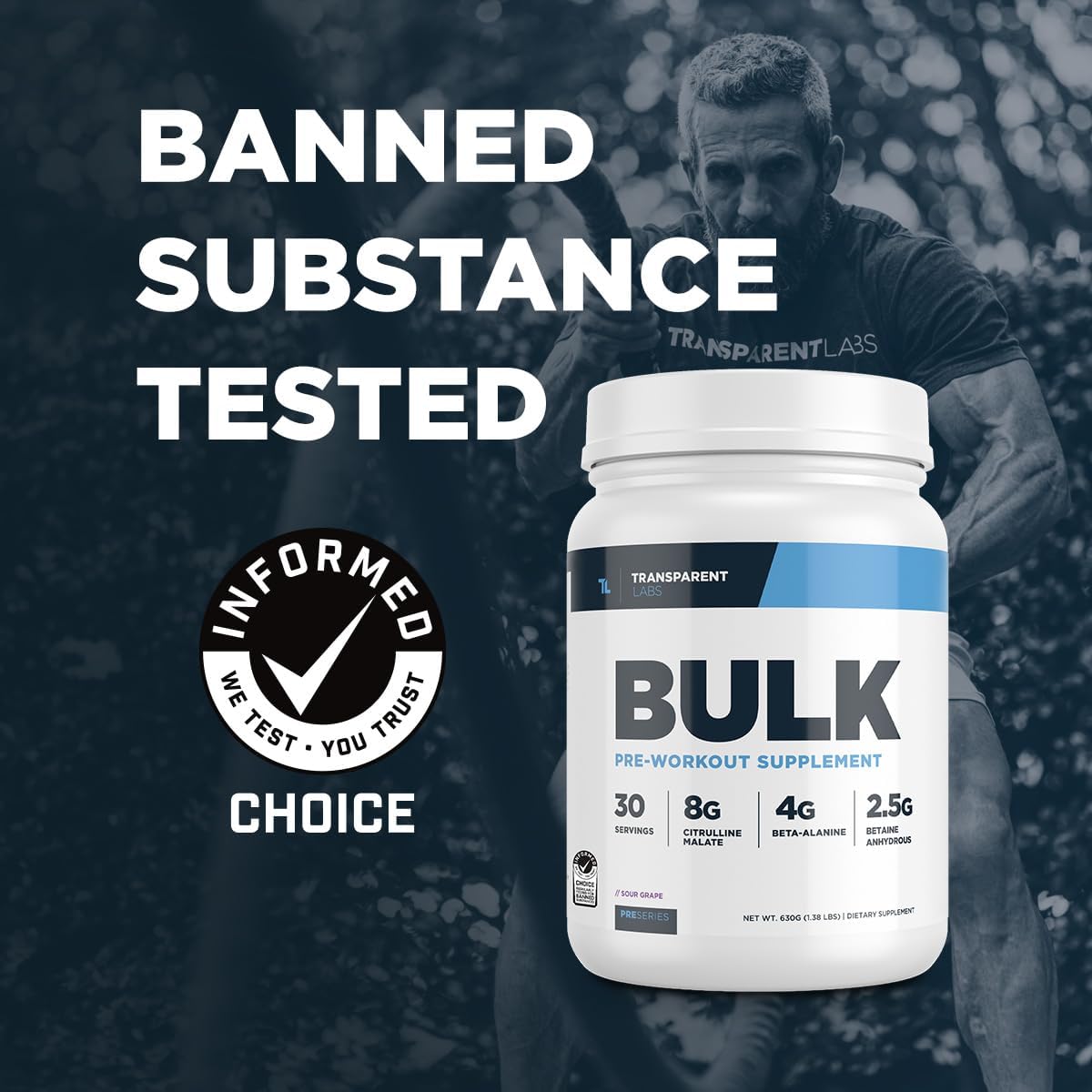 Bulk Pre Workout Powder - Transparent Labs Advanced Formula for Muscle Building and Strength - Peach Mango Flavor, 30 Servings