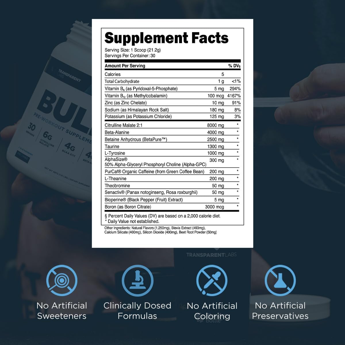 Bulk Pre Workout Powder with Natural Sweeteners - Advanced Formula for Muscle Building and Strength - 30 Servings, Strawberry Lemonade