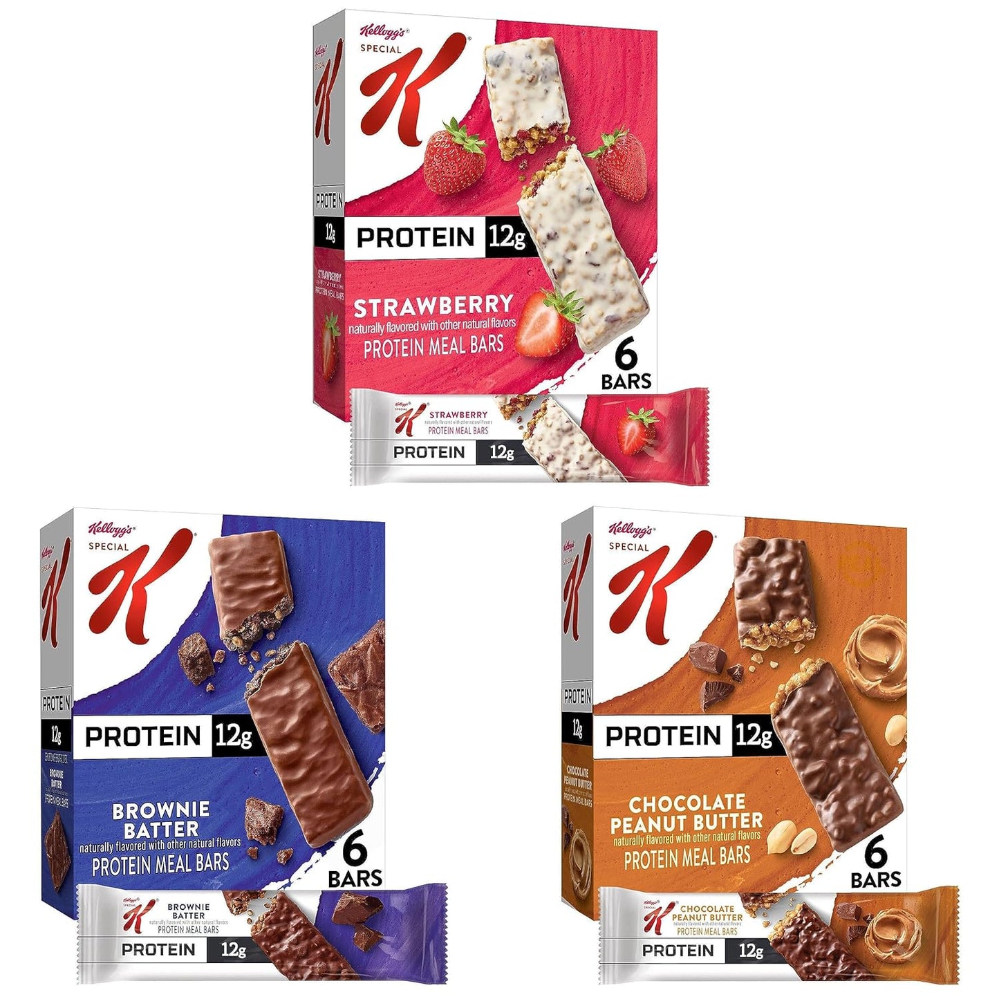 Bulk Protein Snacks: Special K Bar Protein Meal Replacement Bars, Variety Pack (3 Boxes, 18 Bars)