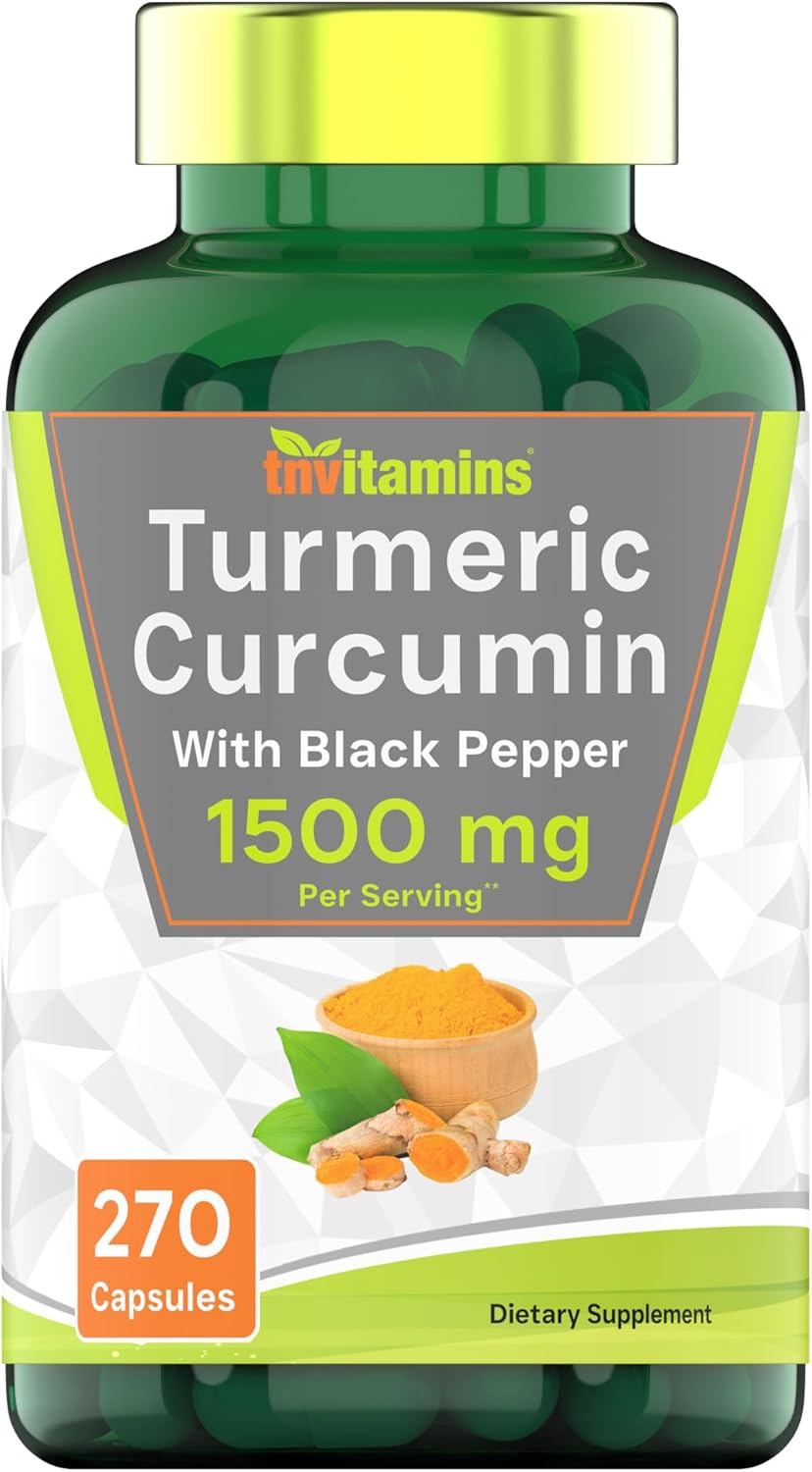 Bulk Size Golden Turmeric Curcumin Capsules with Black Pepper - 1500 MG, 270 Capsules - Non-GMO, Made in USA - 3 Month Supply