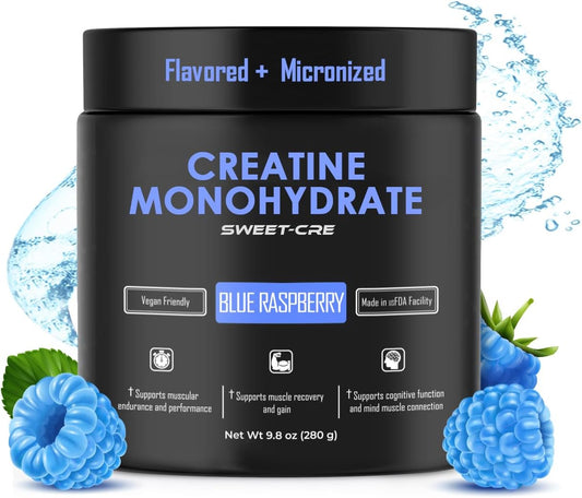 Bulk Supplements Sweet Cre Creatine Monohydrate Powder for Men and Women - Fruit Punch Flavor - 9.8oz (40 Servings)