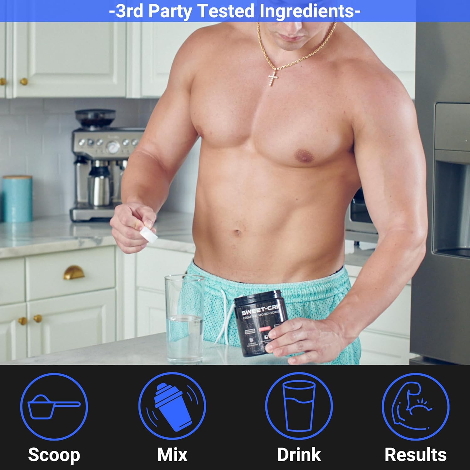 Bulk Supplements Sweet Cre Creatine Monohydrate Powder for Men and Women - Fruit Punch Flavor - 9.8oz (40 Servings)