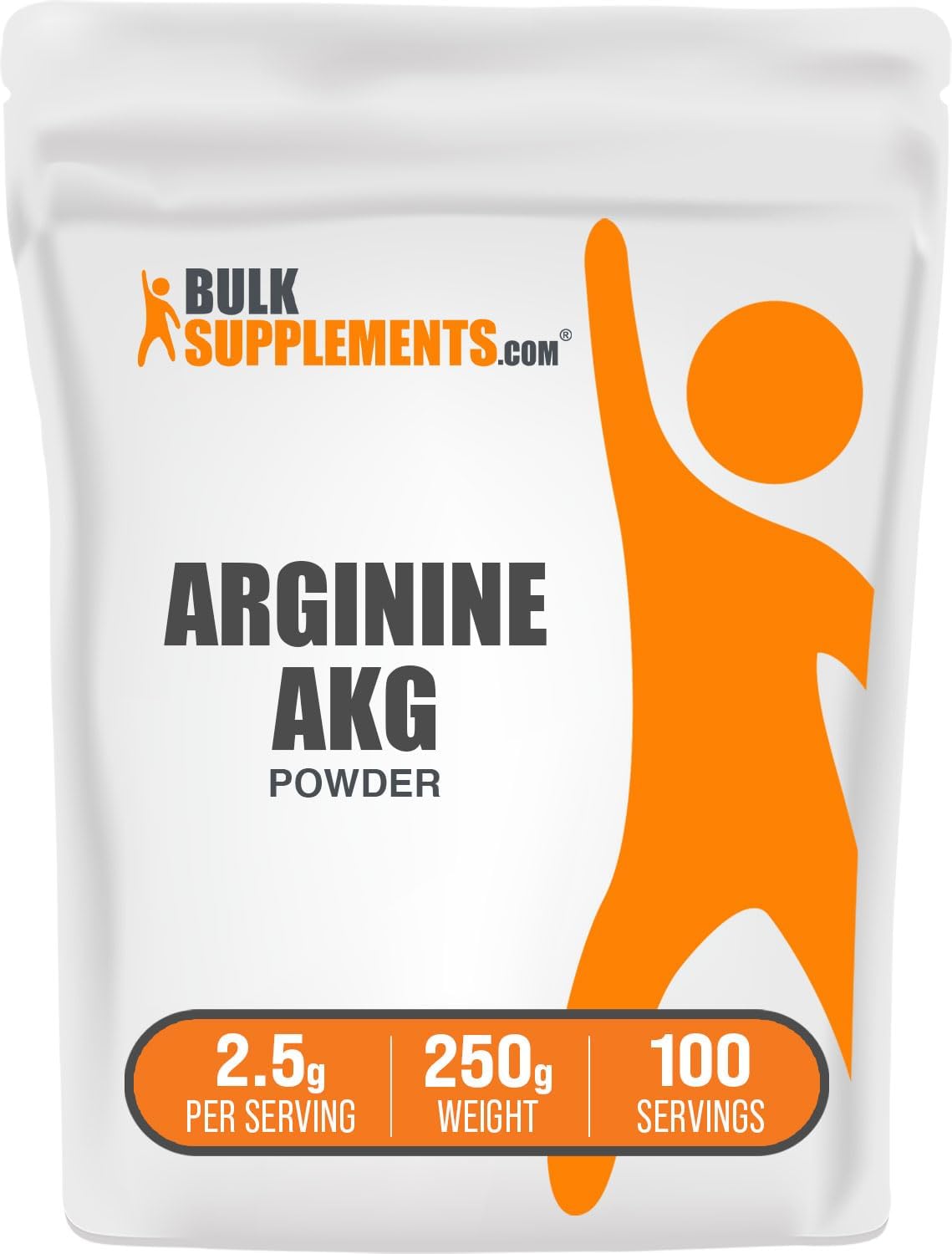 BulkSupplements AAKG Powder - 2500mg per Serving, Gluten Free Arginine Alpha-Ketoglutarate Supplement - Unflavored, 250g (8.8 oz)