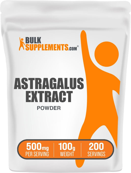BulkSupplements Astragalus Root Extract Powder - 500mg per Serving - 100g (3.5 oz) - Vegan & Gluten Free - Astragalus Supplement Pack of 1