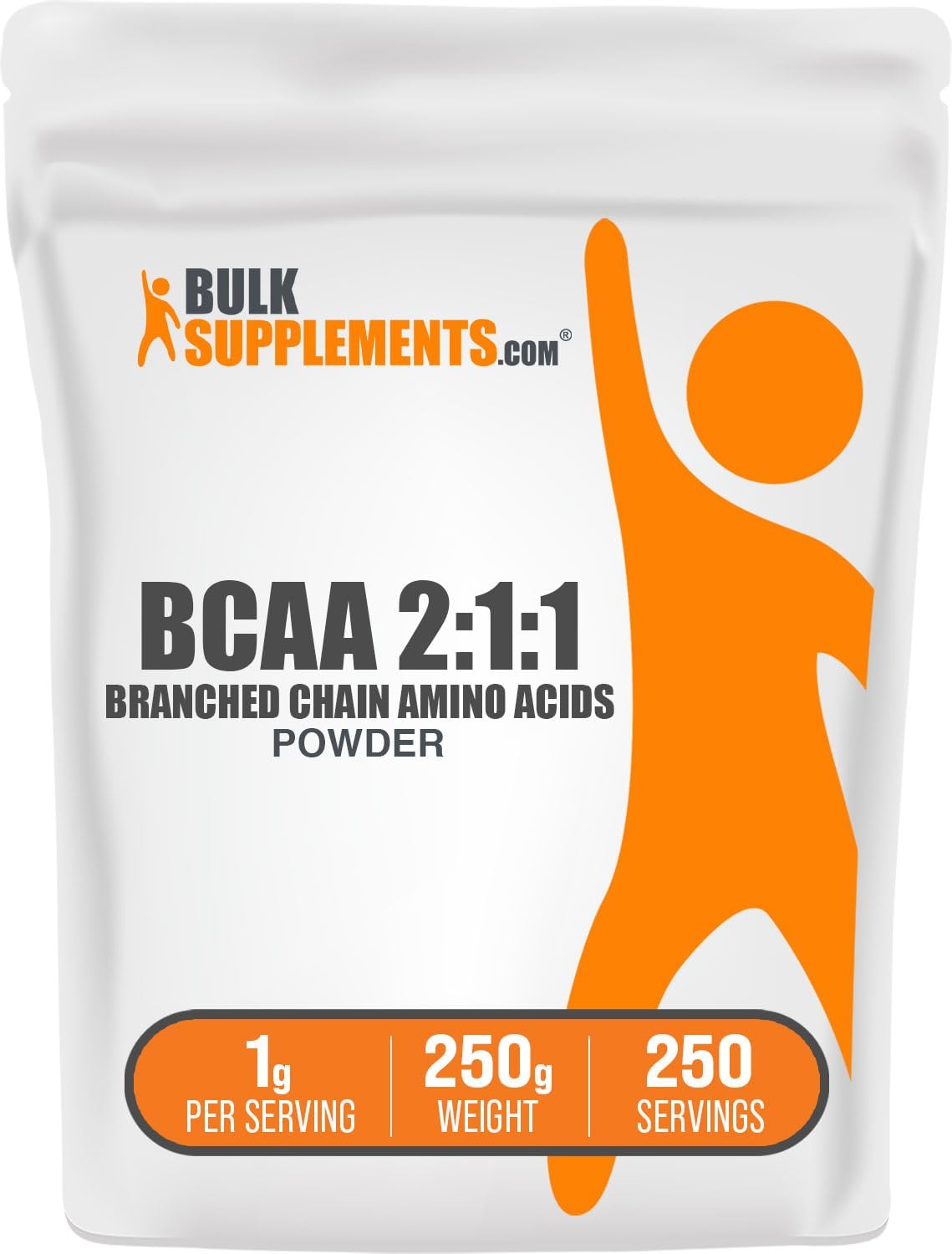 BulkSupplements BCAA Powder 2:1:1 - Unflavored Gluten Free Amino Acids Supplement 250g