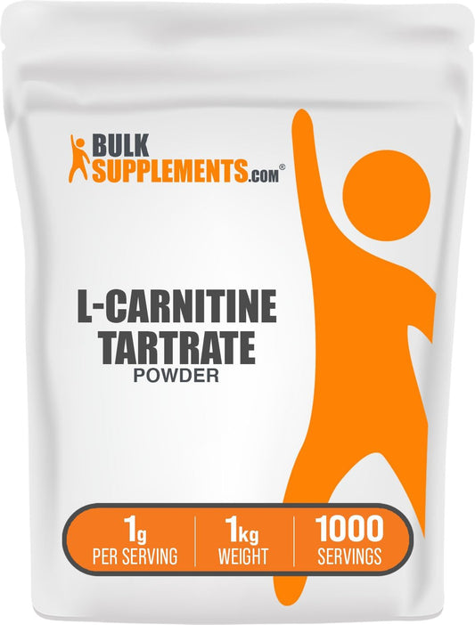 BulkSupplements L-Carnitine Tartrate Powder - 1000mg Carnitine Supplement, Unflavored Gluten Free, 5kg (11 lbs) - Pack of 5