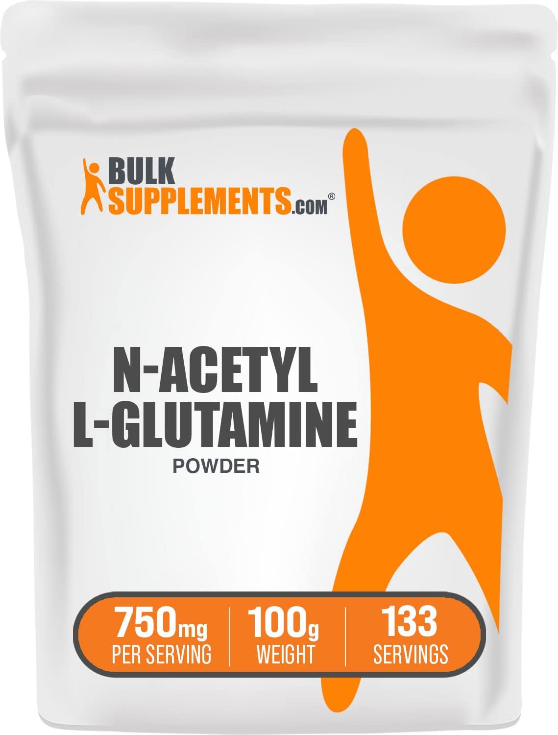 BulkSupplements N-Acetyl L-Glutamine Powder - 100g (3.5 oz) - Gut Health & Recovery - Gluten Free - 750mg per Serving - L Glutamine Supplement