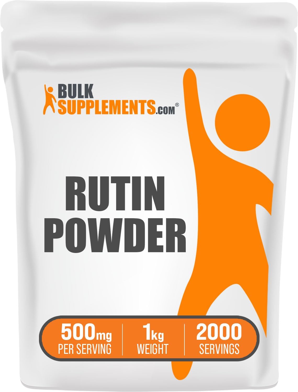 BulkSupplements Rutin Powder 1kg - Sophora Japonica Extract, 500mg Rutin Supplement per Serving - Antioxidant Source, Non-GMO, Soy Free - Pack of 1
