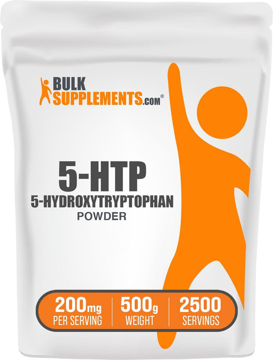 BulkSupplements.com 5-HTP Powder - 200mg Mood Support Supplement - Gluten Free - 500g Pack