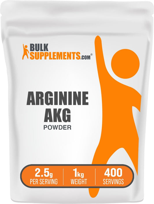 BulkSupplements.com AAKG Powder - Unflavored Arginine Alpha-Ketoglutarate Supplement, Gluten-Free, 2500mg per Serving, 5kg (11 lbs) - Pack of 5