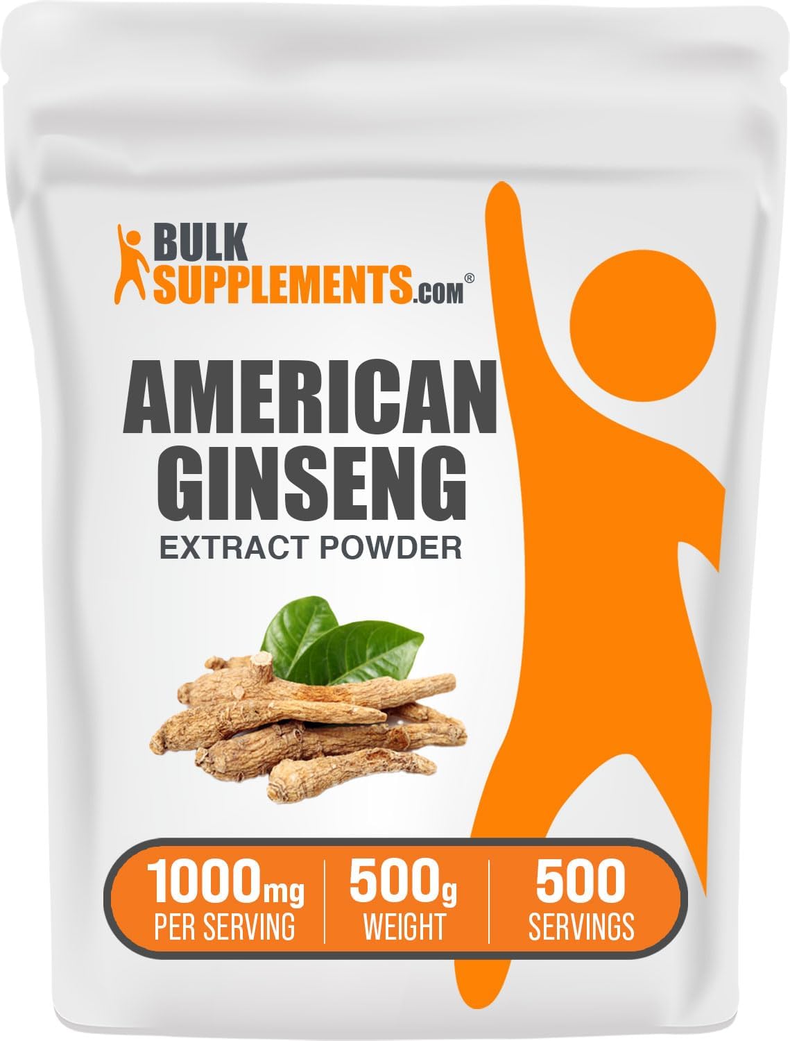 BulkSupplements.com American Ginseng Extract Powder - 500g (1.1 lbs) - 1000mg per Serving - Gluten Free - Ginseng Supplement